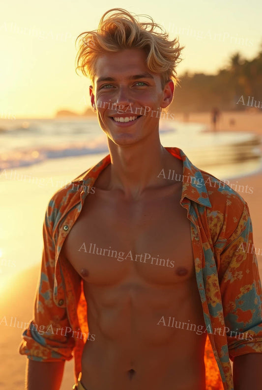 Male Model Muscular Digital Art AI Fantasy - UU1224