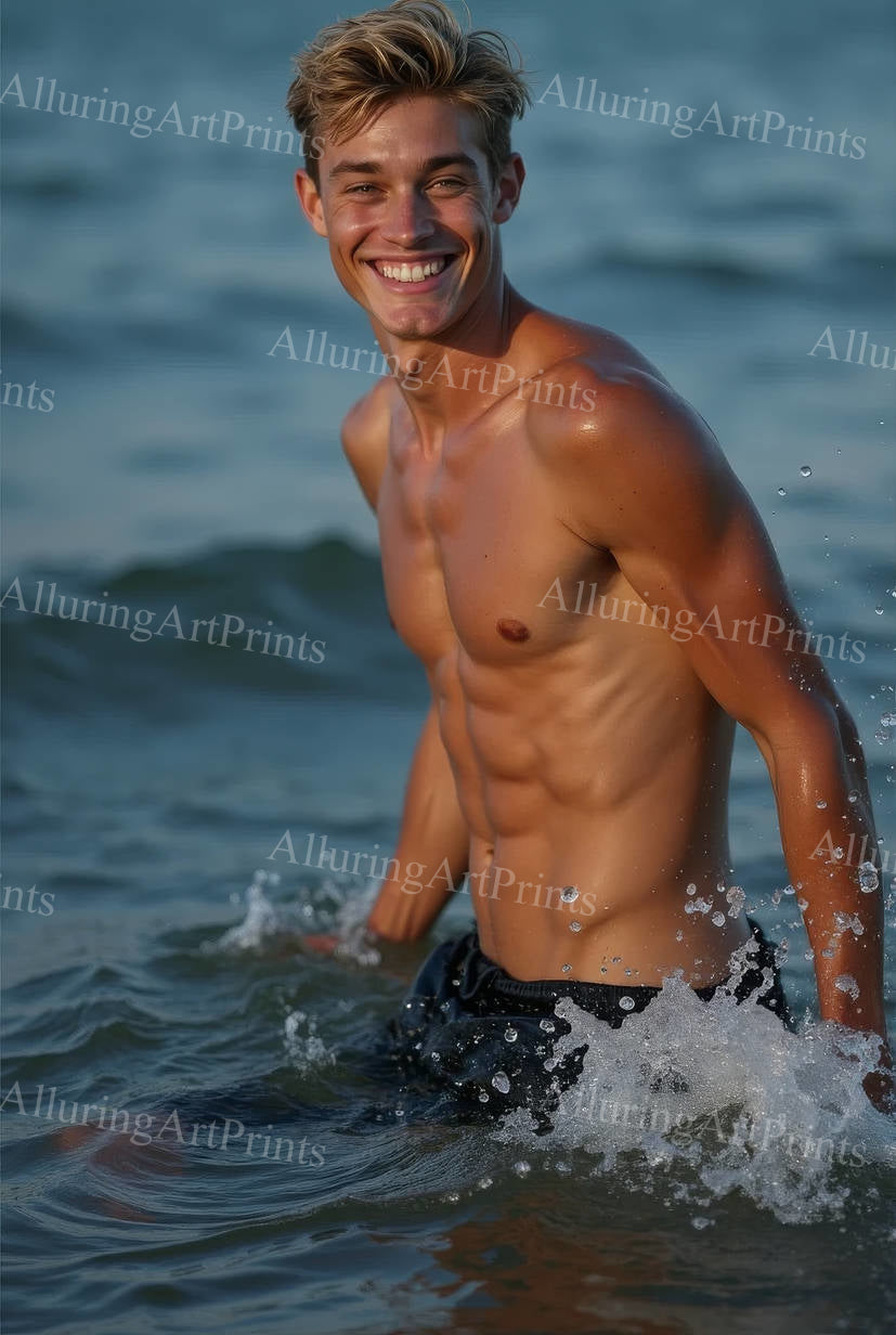 Male Model Muscular Digital Art AI Fantasy - UU1227