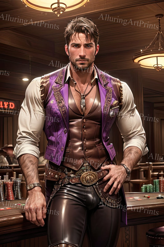 Male Model Muscular Digital Art AI Fantasy - UU1236