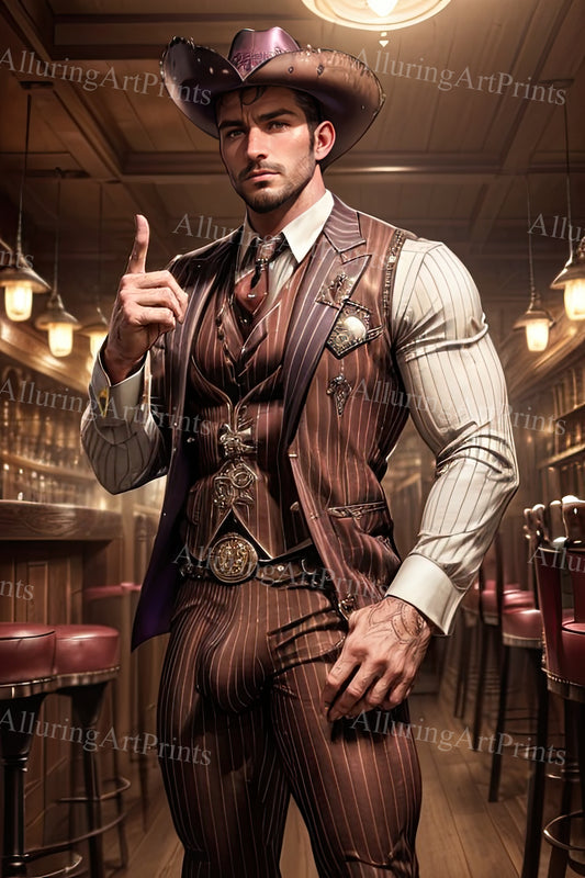 Male Model Muscular Digital Art AI Fantasy - UU1238