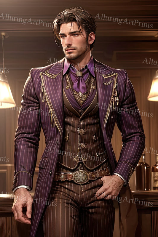 Male Model Muscular Digital Art AI Fantasy - UU1260