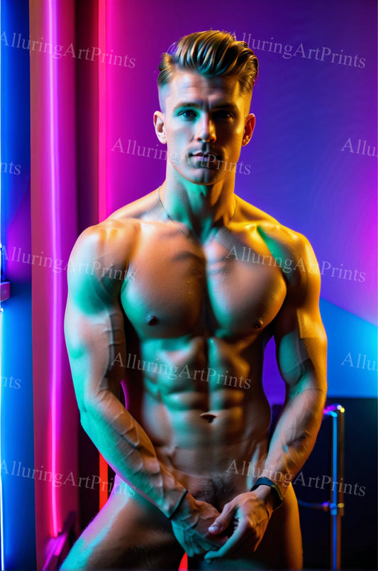 Male Model Muscular Digital Art AI Fantasy - UU1276