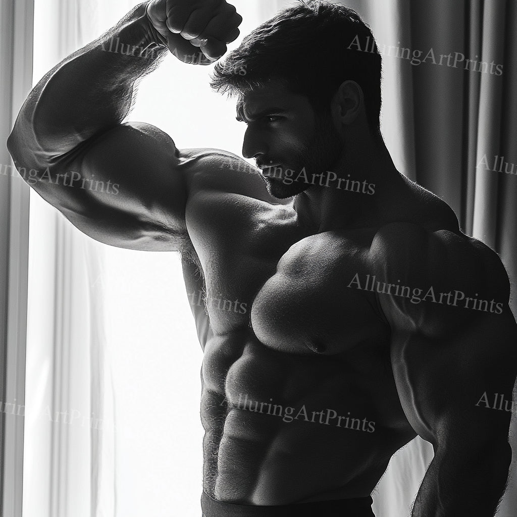 Male Model Muscular Digital Art AI Fantasy - UU982