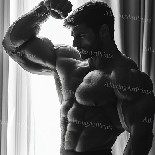 Male Model Muscular Digital Art AI Fantasy - UU982