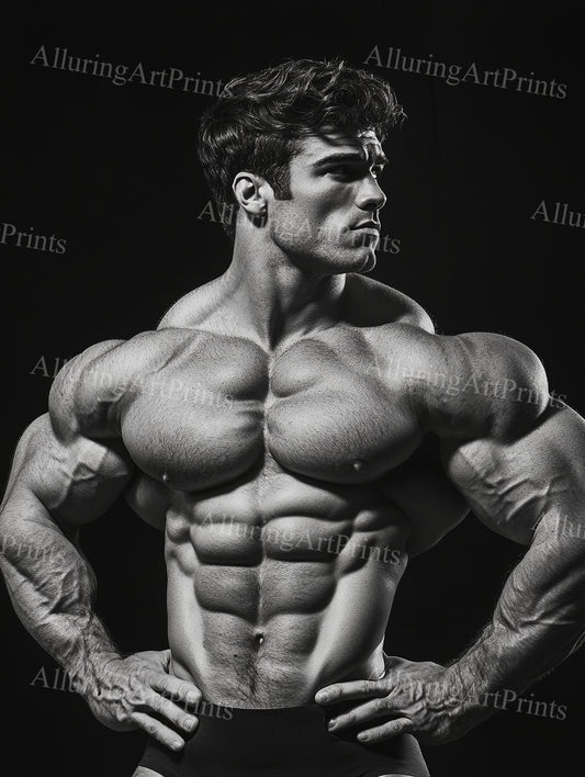 Male Model Muscular Digital Art AI Fantasy - UU984