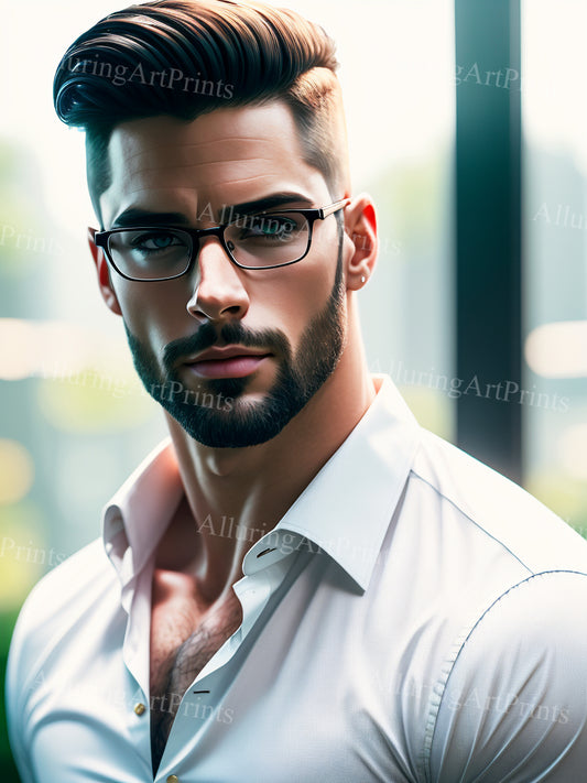 Male Model Muscular Digital Art AI Fantasy - UU996