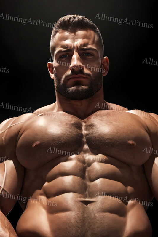 Male Model Muscular Digital Art AI Fantasy - UU998